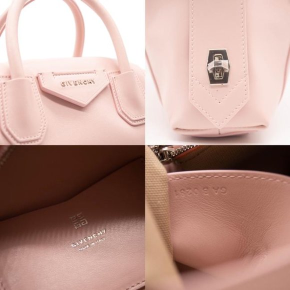 Small Antigona Soft Satchel Pink Leather Shoulder Bag - Picture 9 of 12